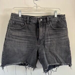 Everlane Black Jean Shorts Distressed Frayed Hem 5” Inseam